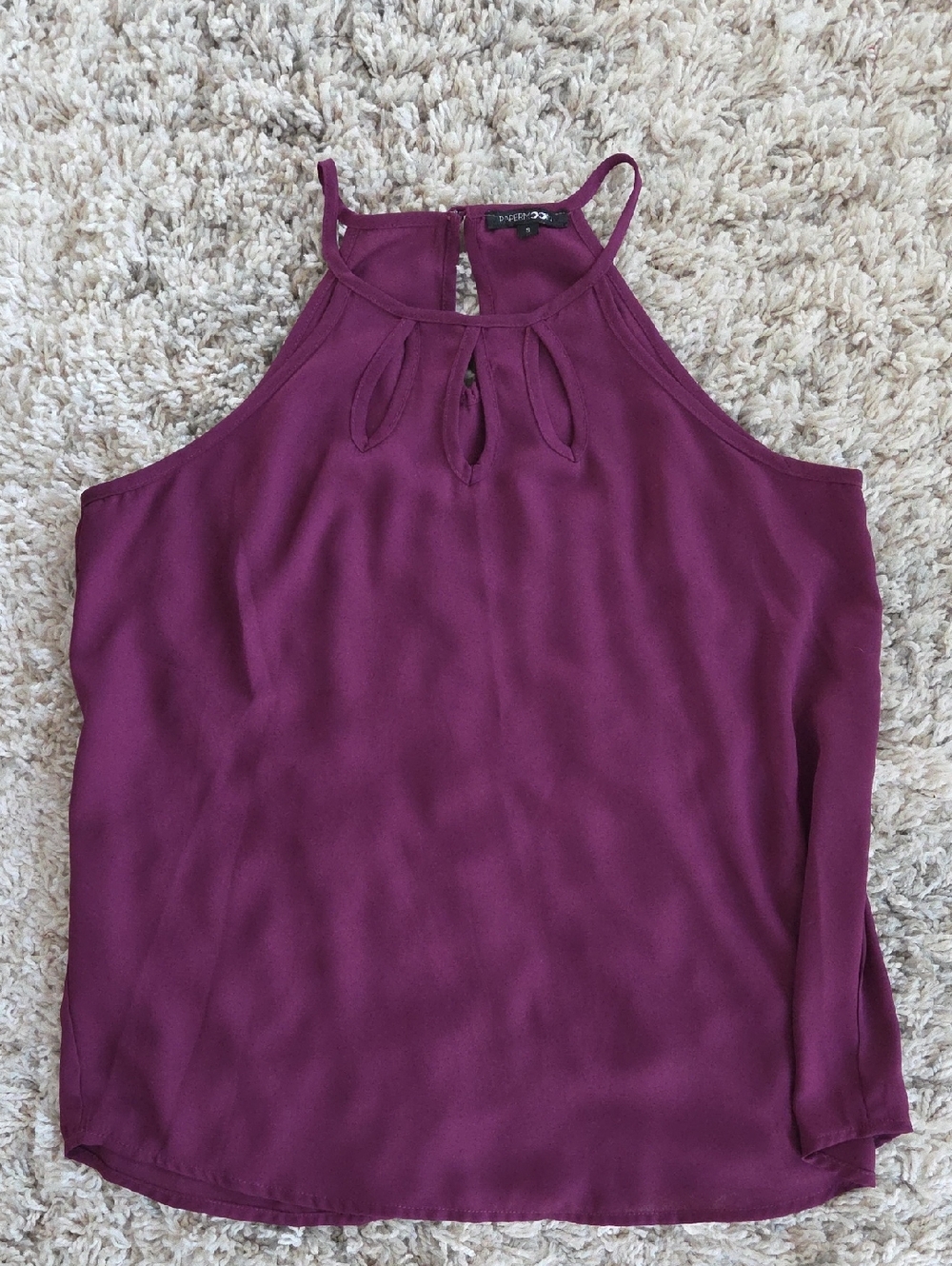 Papermoon Plum Halter Keyhole Camisole